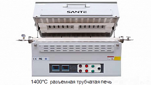 Двухзонные горизонтальные разъемные трубчатые печи STG до 1700°C